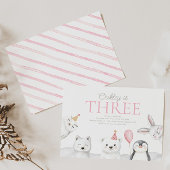 北極動物誕生日招待状 招待状