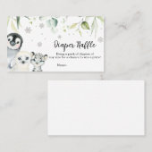 北極動物赤ちゃんシャワーおむつラッフル 名刺 (正面/裏面)