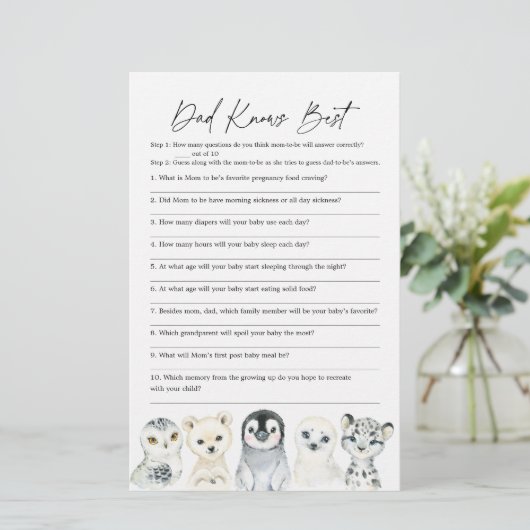 北極動物赤ちゃんシャワーパパがゲーム最高のを知っている (スタンド正面)