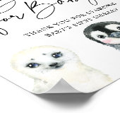 北極動物赤ちゃんシャワーブックベビー標識 ポスター (角)