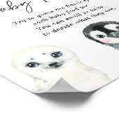 北極動物赤ちゃんシャワーベビー食品を推測 ポスター (角)