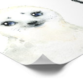 北極動物赤ちゃんシャワー歓迎サイン ポスター (角)