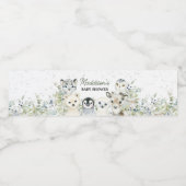 北極動物赤ちゃんシャワー ペットボトルラベル (シングルラベル)