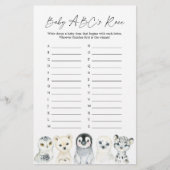 北極動物赤ちゃんシャワーABCのレースゲーム (正面)