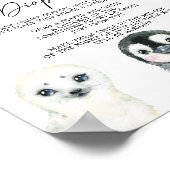 北極動物赤ん坊シャワー深夜おむつサイン ポスター (角)