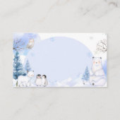 北極動物雪片ベビーシャワーオムツラッフル エンクロージャーカード (裏面)