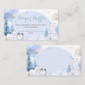 北極動物雪片ベビーシャワーオムツラッフル エンクロージャーカード (正面/裏面)