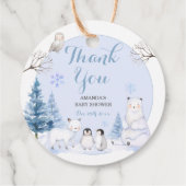 北極動物雪片ベビーシャワー フェイバータグ (裏面)