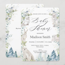 北極動物 – 冬の高山の赤ちゃんシャワーニュートラル  