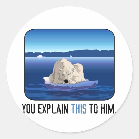 北極北極熊 ラウンドシール (正面)