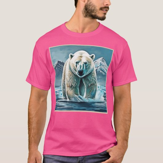 北極国最高の王陛下絵を描Polar Bear Art Tシャツ (正面)