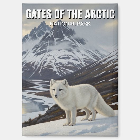 北極国立公園のアラスカ門 マグネット (正面)