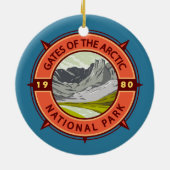 北極国立公園のゲートレトロコンパス セラミックオーナメント (裏面)