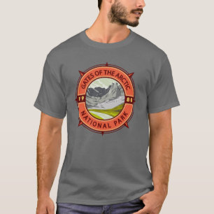 北極国立公園のゲートレトロコンパス Tシャツ