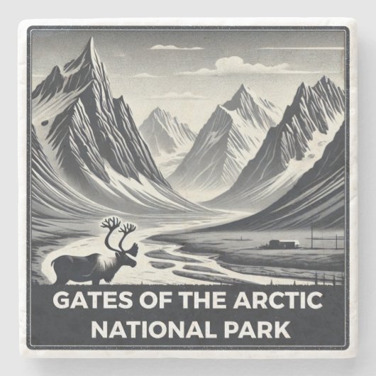 北極国立公園の門 ストーンコースター (正面)