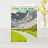 北極国立公園アラスカのゲートヴィンテージ カード (黄色い花)