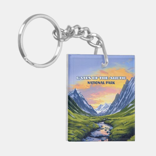 北極国立公園アラスカのゲートヴィンテージ キーホルダー (正面左)