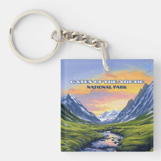 北極国立公園アラスカのゲートヴィンテージ キーホルダー (正面)