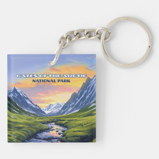 北極国立公園アラスカのゲートヴィンテージ キーホルダー (裏面)