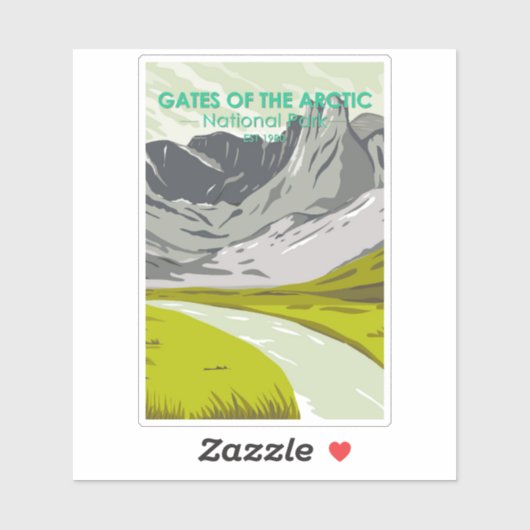 北極国立公園アラスカのゲートヴィンテージ シール (シート)