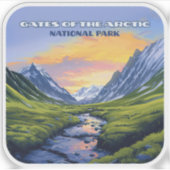 北極国立公園アラスカのゲートヴィンテージ シール (正面)