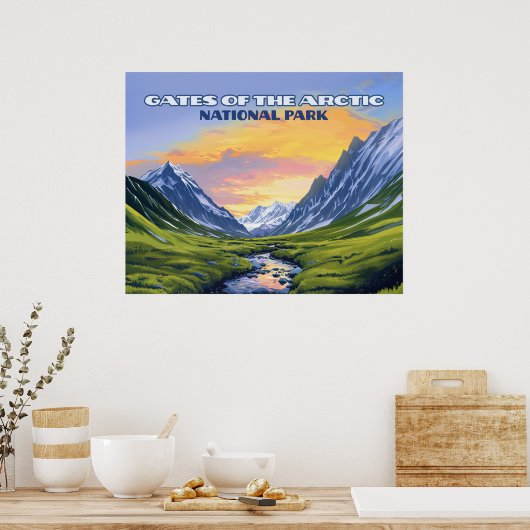 北極国立公園アラスカのゲートヴィンテージ ポスター (キッチン)