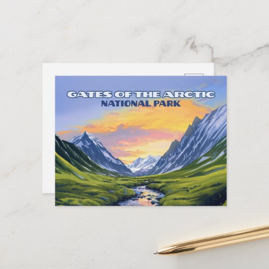 北極国立公園アラスカのゲートヴィンテージ ポストカード (正面/裏面インサイチュ)