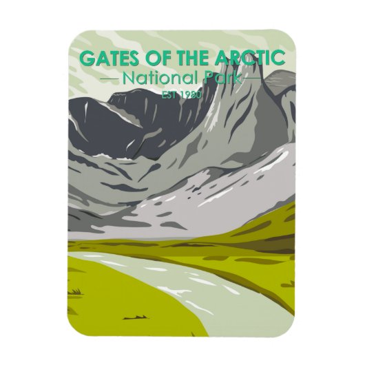 北極国立公園アラスカのゲートヴィンテージ マグネット (縦)