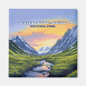 北極国立公園アラスカのゲートヴィンテージ マグネット (正面)