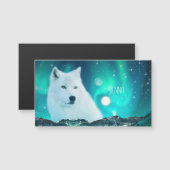 北極圏のオオカミと北極光を持つ幻想的な夜 (正面/裏面)