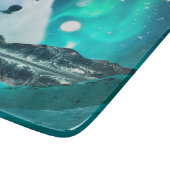 北極圏のオオカミと北極光を持つ幻想的な夜 カッティングボード (角)