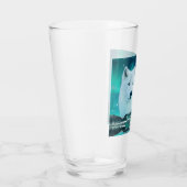 北極圏のオオカミと北極光を持つ幻想的な夜 タンブラーグラス (右)