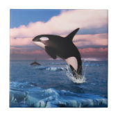 北極圏のシャチ海 タイル (正面)