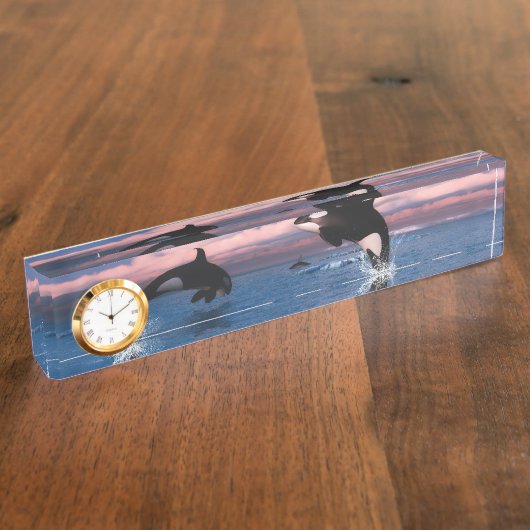 北極圏のシャチ海 デスクネームプレート (側面)