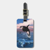 北極圏のシャチ海 ラゲッジタグ (正面縦)