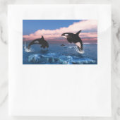 北極圏のシャチ海 長方形シール (バッグ)