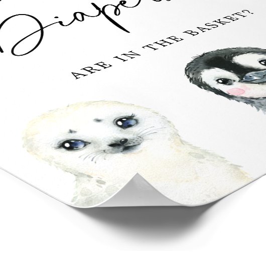 北極圏の動物が、おむつサインの数を推測 ポスター (角)