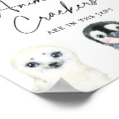 北極圏の動物が、クラッカーの数を推測する ポスター (角)