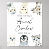 北極圏の動物が、クラッカーの数を推測する ポスター (正面)