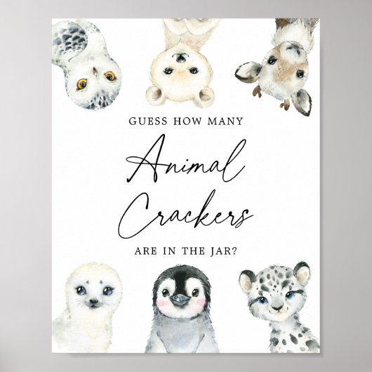 北極圏の動物が、クラッカーの数を推測する ポスター (正面)