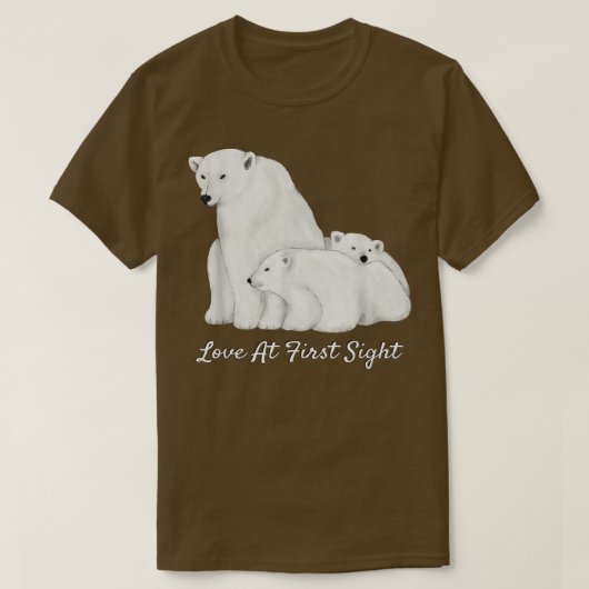 北極圏の動物で愛するホッキョクグマ Tシャツ (デザイン正面)