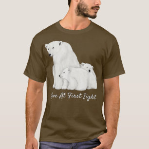 北極圏の動物で愛するホッキョクグマ Tシャツ