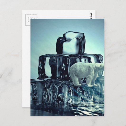 北極圏の北極熊救惑星に独自のスローガンを追加 ポストカード (正面/裏面)