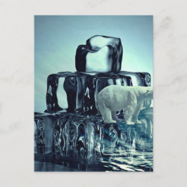 北極圏の北極熊救惑星に独自のスローガンを追加 ポストカード