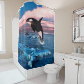 北極圏の美しいキラークジラ海 シャワーカーテン (インサイチュ)