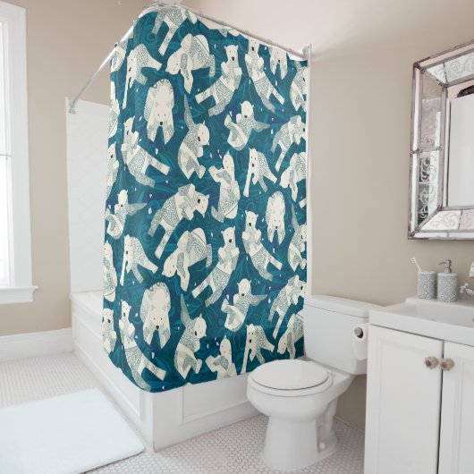 北極圏は青い シャワーカーテン (インサイチュ)