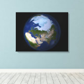 北極圏を示す全地球 キャンバスプリント (インサイチュ (ウッドフロア))