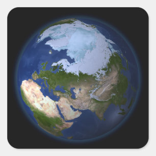 北極圏を示す全地球 スクエアシール