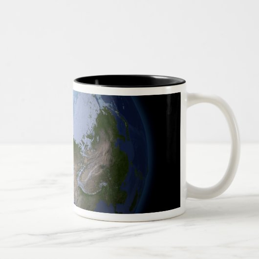 北極圏を示す全地球 ツートーンマグカップ (右)