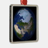 北極圏を示す全地球 メタルオーナメント (右)